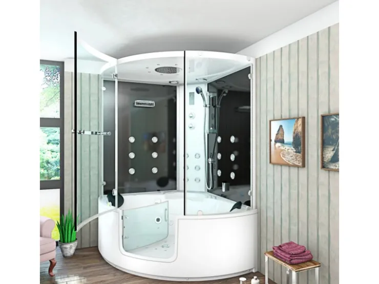 AcquaVapore AquaVapore Dampfdusche Whirlpool Dusche Duschkabine K60-SW-EH-EC 140x140cm