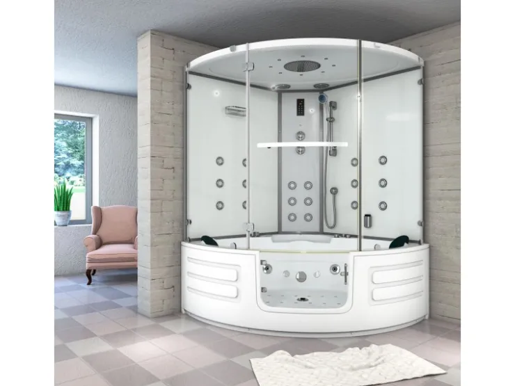 Sale AcquaVapore AquaVapore Dampfdusche Whirlpool Dusche Duschkabine K70-WS-EH-EC 150x150cm