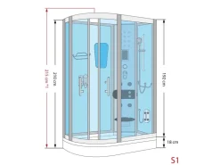 AcquaVapore AquaVapore Dusche Duschkabine D60-73T2L-EC Duschtempel Sauna 120x80 cm
