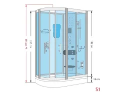 New AquaVapore Dusche Duschkabine D60-70T2L Duschtempel Sauna 120x80 cm Einhebelmischer