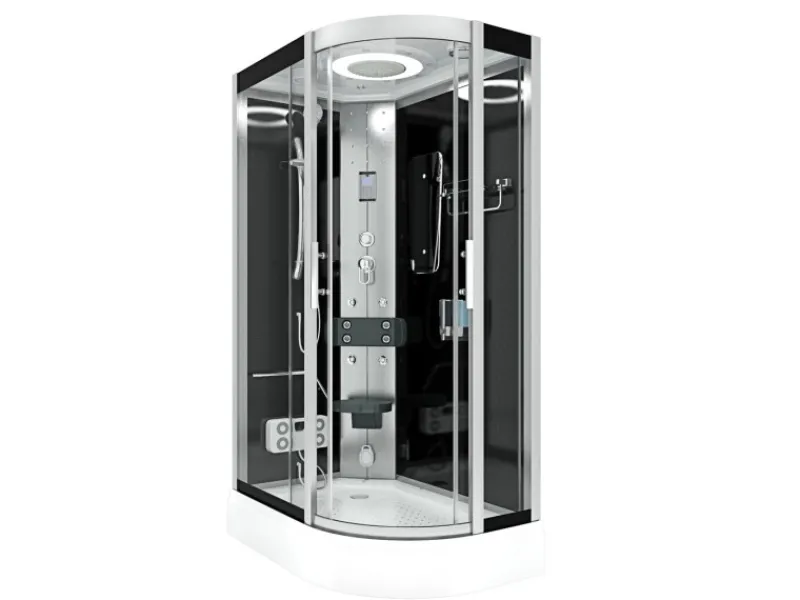 Sale AquaVapore Dusche Duschkabine D60-73T2R-EC Duschtempel Sauna 80x120 cm Einhebelmischer