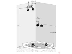 AquaVapore Dusche Duschkabine D60-70T2R Duschtempel Sauna 80x120 cm Einhebelmischer