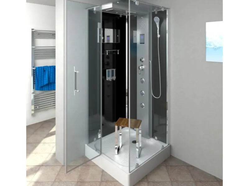 Discount AquaVapore Duschkabine Komplettdusche D38-23L0 Fertigdusche Dusche 100x100 cm Einhebelmischer