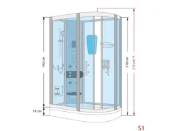 New AquaVapore Duschkabine Komplettdusche Fertigdusche Dusche D60-73T0R-EC 80x120 cm Einhebelmischer