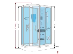 AcquaVapore Einhebelmischer<AquaVapore Duschkabine Komplettdusche Fertigdusche Dusche D60-70M0L-EC 120x80 cm