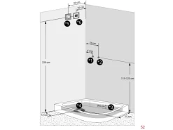 Outlet AcquaVapore AquaVapore Duschkabine Komplettdusche Fertigdusche Dusche D60-70M0R-EC 80x120 cm