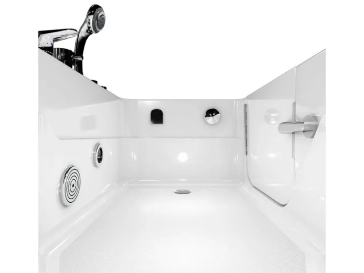 AcquaVapore Einhebelmischer<AquaVapore Whirlpool Seniorenwanne mit Tür S17-EH-WP-L 150x75cm