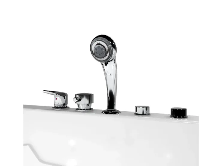 AcquaVapore Einhebelmischer<AquaVapore Whirlpool Seniorenwanne mit Tür S17-EH-WP-L 150x75cm