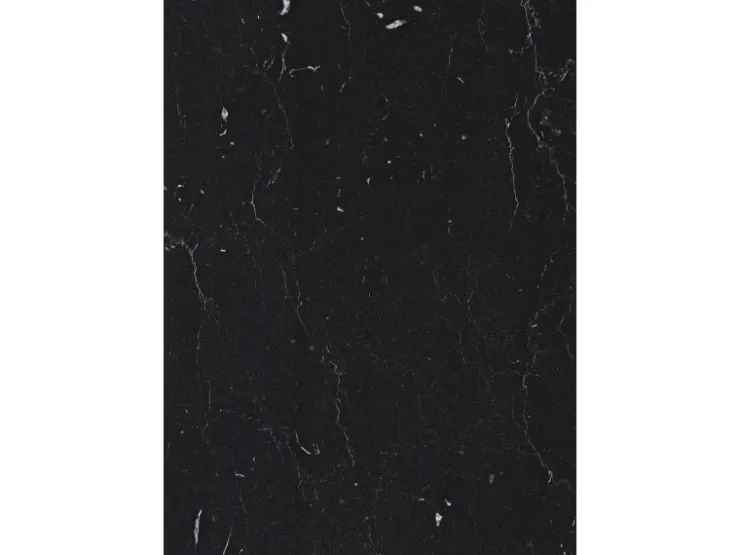 Best Arbeitsplatte 63,5 cm x 3,9 cm Meterware Marmor Marquina Kaviar Grau