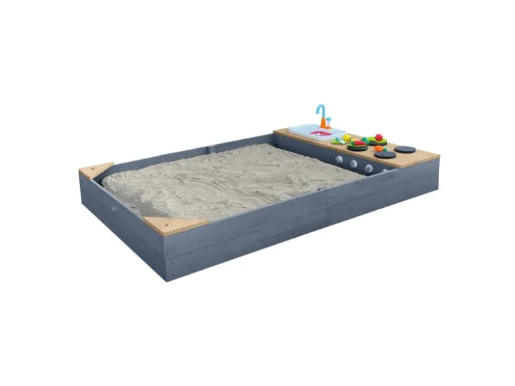 AXI Kochfelder<Sandkasten Kelly mit Spielküchenzeile Grau Braun 115 cm x 21,8 cm x 180 cm