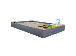 AXI Kochfelder<Sandkasten Kelly mit Spielküchenzeile Grau Braun 115 cm x 21,8 cm x 180 cm