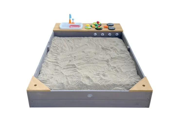 AXI Kochfelder<Sandkasten Kelly mit Spielküchenzeile Grau Braun 115 cm x 21,8 cm x 180 cm