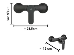baliv Einhebelmischer<Duscharmatur DU-5891 -Matt Schwarz