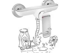 baliv Einhebelmischer<Duscharmatur DU-5070 -Chrom Weiß