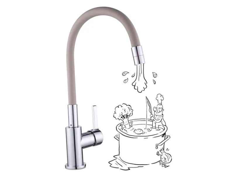 Sale Küchenarmatur KI-1822 Chrom-Taupe Einhebelmischer