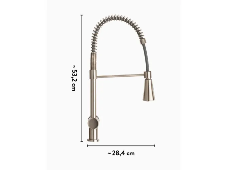 baliv Einhebelmischer<Küchenarmatur KI-1172 Edelstahloptik Edelstahl-Optik