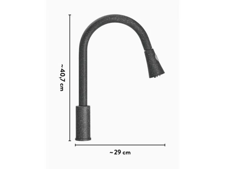 baliv Einhebelmischer<Küchenarmatur KI-1300 Schwarz Granitoptik