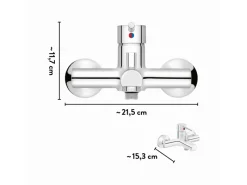 Hot Wannenarmatur WA-5150 Chrom Wandauslaufventil|Einhebelmischer