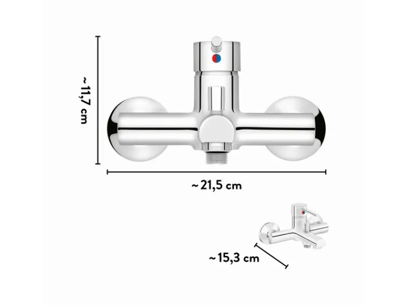 Hot Wannenarmatur WA-5150 Chrom Wandauslaufventil|Einhebelmischer
