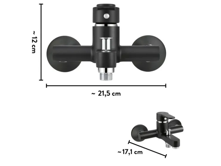 baliv Einhebelmischer<Wannenarmatur WA-5891 -Matt Schwarz