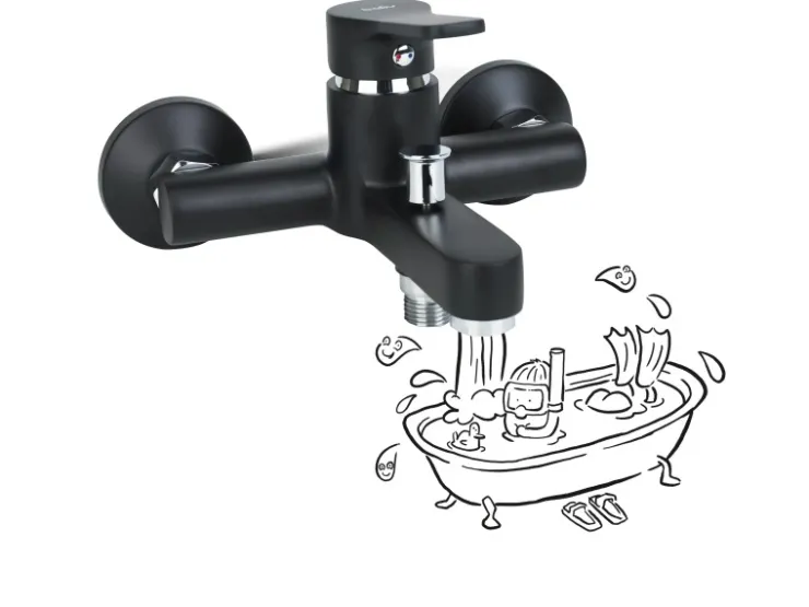 baliv Einhebelmischer<Wannenarmatur WA-5760 Matt Schwarz