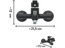 baliv Einhebelmischer<Wannenarmatur WA-5760 Matt Schwarz