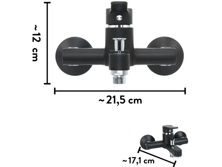 baliv Einhebelmischer<Wannenarmatur WA-5760 Matt Schwarz