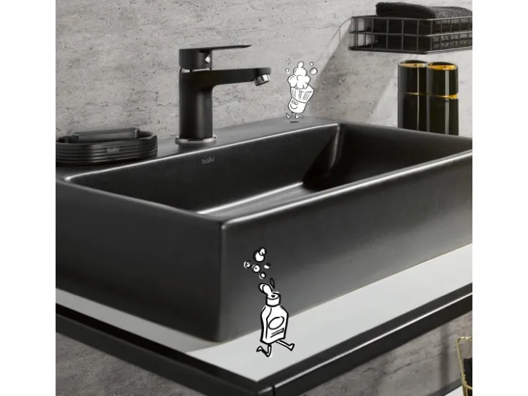 baliv Einhebelmischer<Waschtischarmatur WT-5891 Einhebel Schwarz-Matt Black
