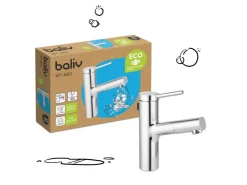 Online baliv Waschtischarmatur WT-680 mit Handbrause Einhebel Verchromt