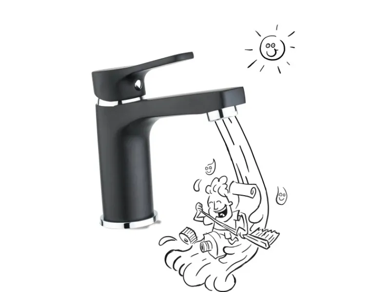 Discount Waschtischarmatur WT-5760 Schwarz Matt Einhebelmischer