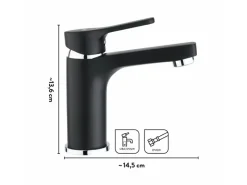 Discount Waschtischarmatur WT-5760 Schwarz Matt Einhebelmischer