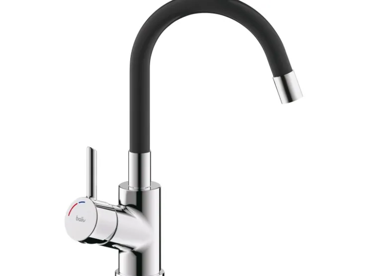 baliv Einhebelmischer<Waschtischarmatur WT-520 -Chrom Schwarz