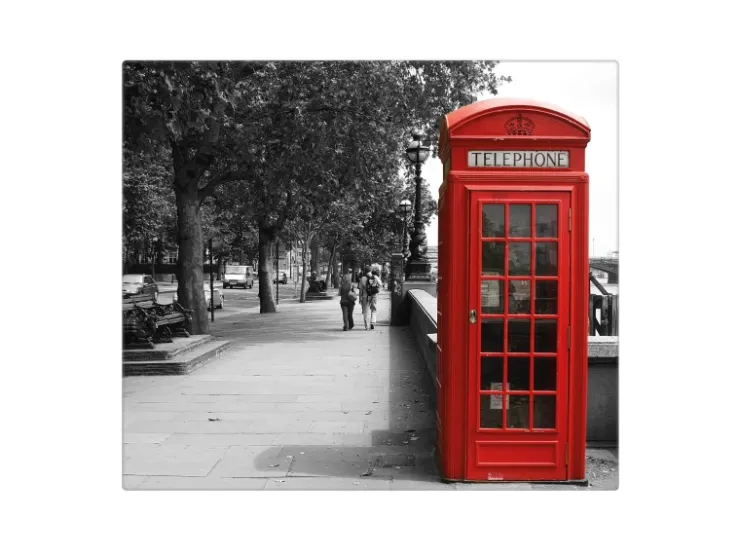 Banjado Herdabdeckungen|Schneidebretter<Herdabdeckplatte Glas 1 Teilig 60x52CM Schneidebrett Herdabdeckung Mit Motiv London Red Telephone