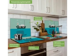 Sale Banjado Herdabdeckplatte Glas 1 Teilig 60x52CM Schneidebrett Herdabdeckung Mit Motiv Rettet Die Wale