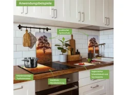 Outlet Herdabdeckplatte Glas 2 Teilig Je 30x52CM Schneidebrett Herdabdeckung Mit Motiv Sonnenaufgang Kochfelder|Herdabdeckungen