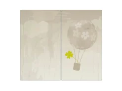 Banjado Kochfelder|Küchenrückwände<Herdabdeckplatte Glas 2 Teilig Je 30x52CM Schneidebrett Herdabdeckung Mit Motiv Flüchtiges Glück
