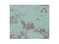 Banjado Kochfelder<Herdabdeckplatte Glas 2 Teilig Je 30x52CM Schneidebrett Herdabdeckung Mit Motiv Blaue Struktur