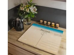 Banjado Kochfelder|Herdabdeckungen<Herdabdeckplatte Glas 1 Teilig 60x52CM Schneidebrett Herdabdeckung Mit Motiv Postkarte