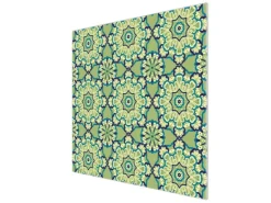 Banjado Kochfelder<Herdabdeckplatte Glas 1 Teilig 60x52CM Schneidebrett Herdabdeckung Mit Motiv Kaleidoscop Grün
