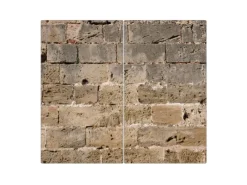 Sale Herdabdeckplatte Glas 2 Teilig Je 30x52CM Schneidebrett Herdabdeckung Mit Motiv Steinwand Antik Herde|Kochfelder