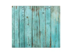 Outlet Banjado Herdabdeckplatte Glas 1 Teilig 60x52CM Schneidebrett Herdabdeckung Mit Motiv Blaues Holz