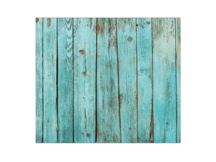 Outlet Banjado Herdabdeckplatte Glas 1 Teilig 60x52CM Schneidebrett Herdabdeckung Mit Motiv Blaues Holz