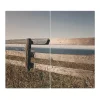 Outlet Herdabdeckplatte Glas 2 Teilig Je 30x52CM Schneidebrett Herdabdeckung Mit Motiv Zaun Am Meer Herde|Kochfelder