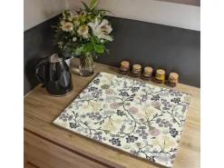 Outlet Banjado Herdabdeckplatte Glas 1 Teilig 60x52CM Schneidebrett Herdabdeckung Mit Motiv Florale Tapete