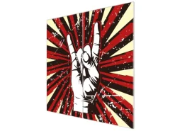 Sale Herdabdeckplatte Glas 2 Teilig Je 30x52CM Schneidebrett Herdabdeckung Mit Motiv Rock On Herde|Kochfelder