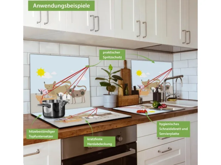 Online Herdabdeckplatte Glas 1 Teilig 60x52CM Schneidebrett Herdabdeckung Mit Motiv Maiskolben Herde|Kochfelder