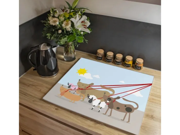 Online Herdabdeckplatte Glas 1 Teilig 60x52CM Schneidebrett Herdabdeckung Mit Motiv Maiskolben Herde|Kochfelder