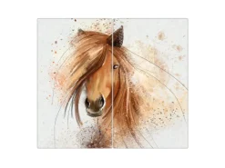 Banjado Herde|Kochfelder<Herdabdeckplatte Glas 2 Teilig Je 30x52CM Schneidebrett Herdabdeckung Mit Motiv Magic Horse