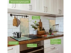 Outlet Herdabdeckplatte Glas 1 Teilig 60x52CM Schneidebrett Herdabdeckung Mit Motiv Holzwirbel Herde|Kochfelder