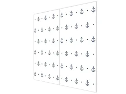 Banjado Herde|Kochfelder<Herdabdeckplatte Glas 2 Teilig Je 30x52CM Schneidebrett Herdabdeckung Mit Motiv Kleine Anker